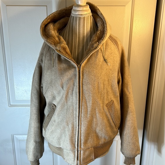 William Barry vintage wool hooded bomber jacket